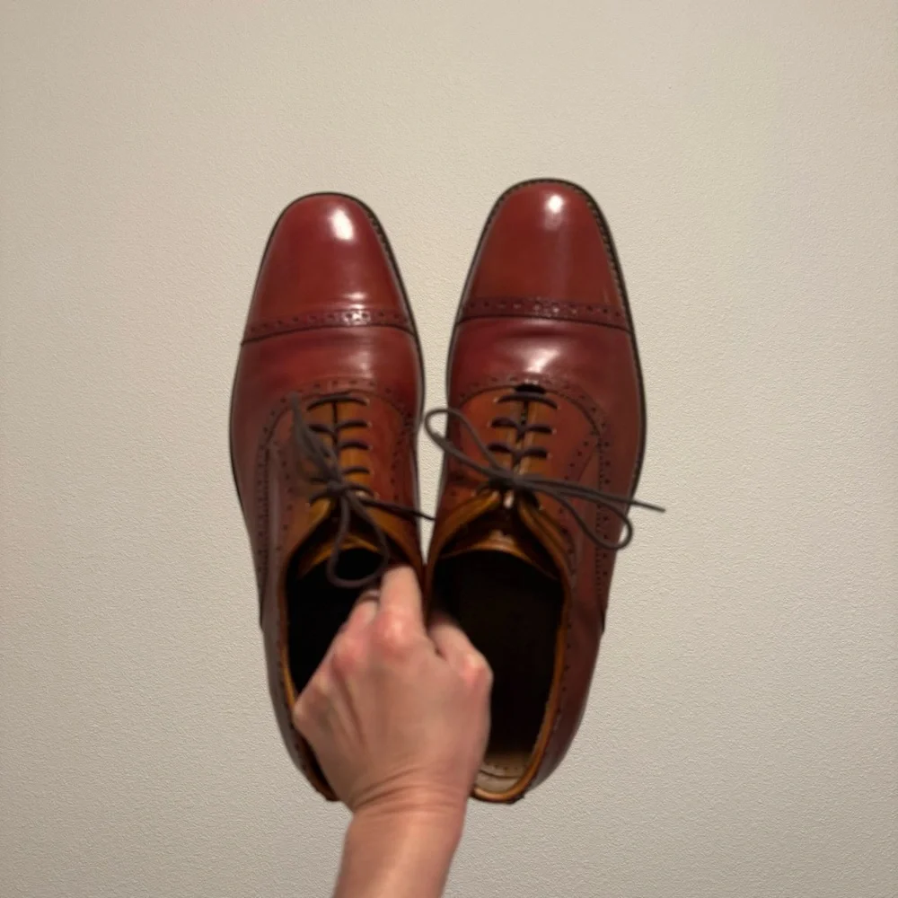 Cole Haan Grand.OS Mens Brown Leather Lace Up Shoes Size 11.5 Dark Academia Lux